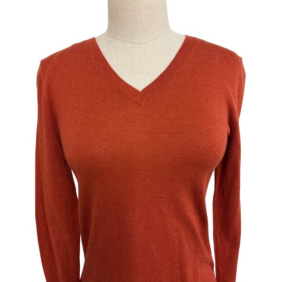 Mossimo Rust V-Neck Cotton Sweater S - Picture 5 of 10